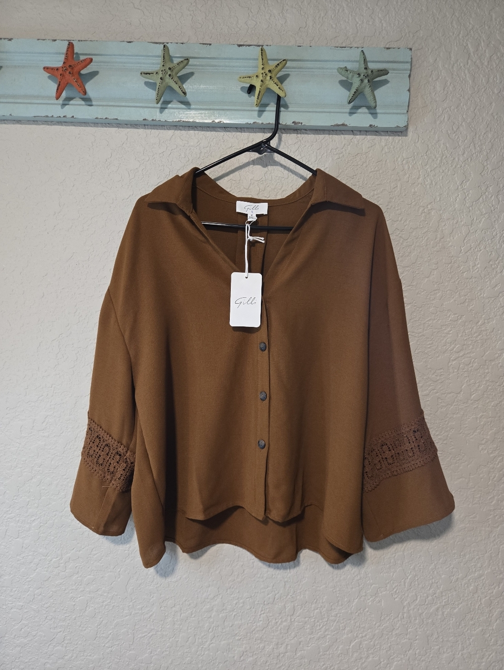 Gilli Brown Chrochet Blouse